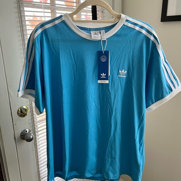 ADICOLOR CLASSIC TRACEABLE NWT AUTHENTIC APP SKY RUSH COLOR SHORT SLEEVES TOP - Picture 11 of 16